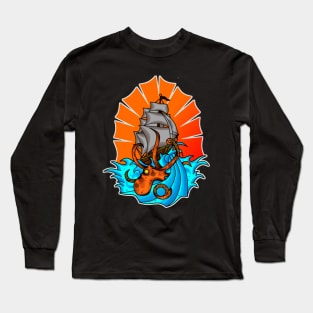 Sunset Ship Long Sleeve T-Shirt